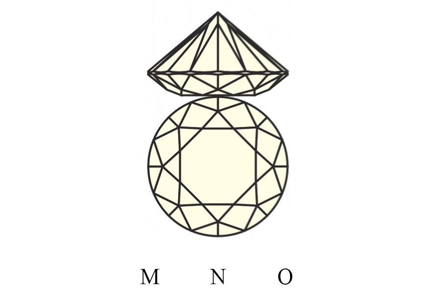 Very light yellow diamonds